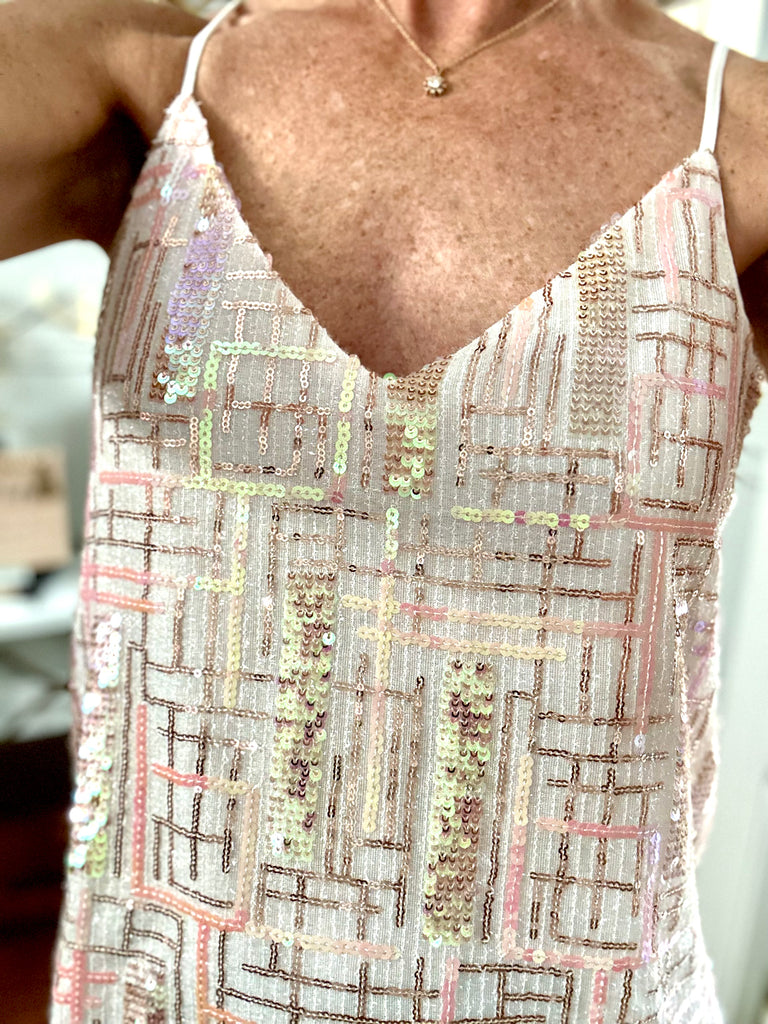 Pattern Shaped Sequins Cami Top