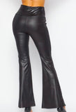 Faux Shimmering Leather Flare Pants
