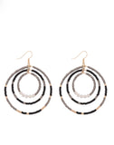 Open Circle Beaded Statement Earrings