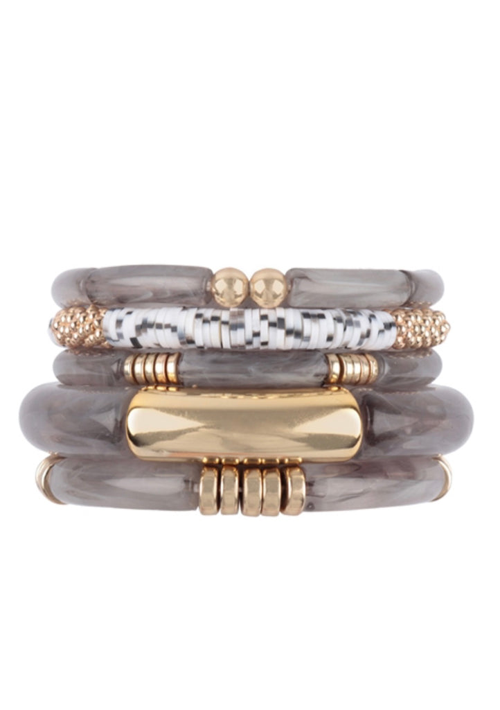 Two Toned Tube Stretch Bracelets