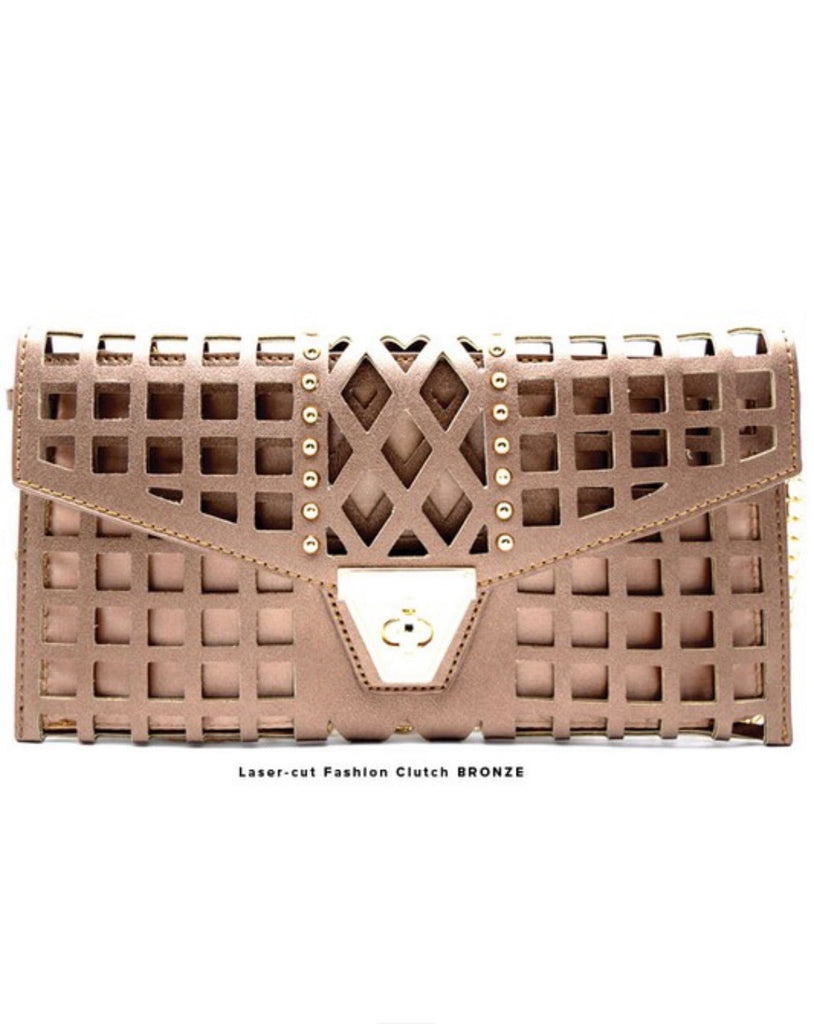 Metallic Stone Clutch