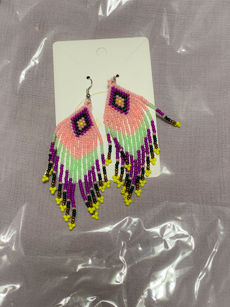 Bohemian Multi Beaded Earrings