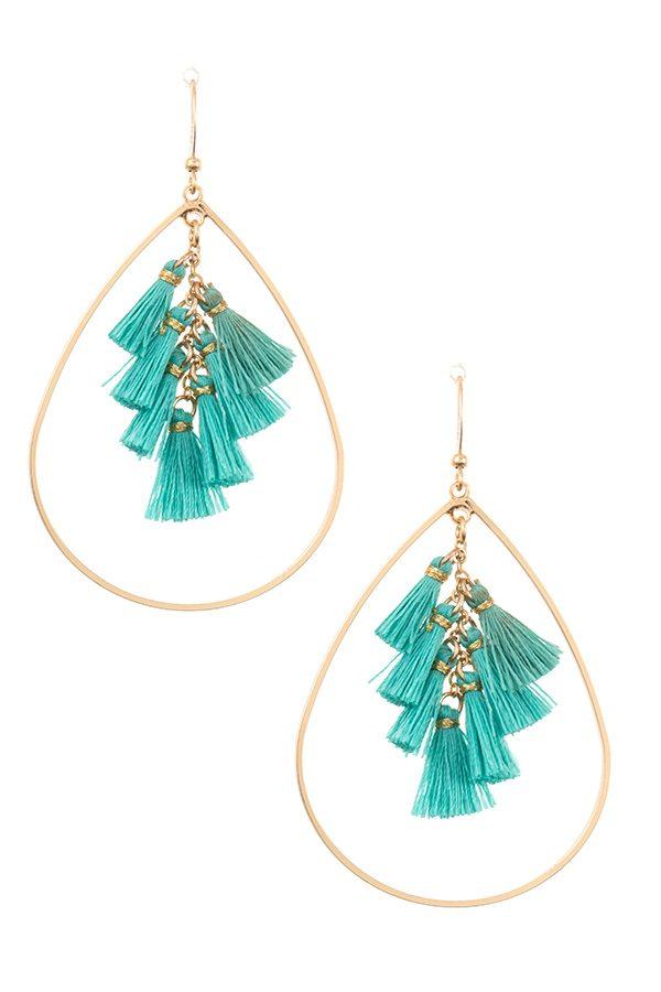 Jewerly - Multi Tassel Link Teardrop Dangle Earring