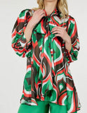 Green Multi Self Tie Top