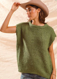 Lt. Olive Sweater Vest Top