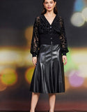 Black Velvet Sheer Contrast Top