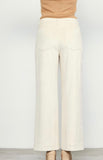 Cream Suede Wide Leg Pants