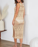 Metallic Crochet Midi Dress