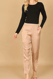 Champagne Silk Side Slit Pants