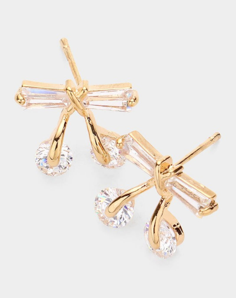 Crystal Bow Tie Earrings