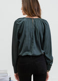 Hunter Green Satin Top