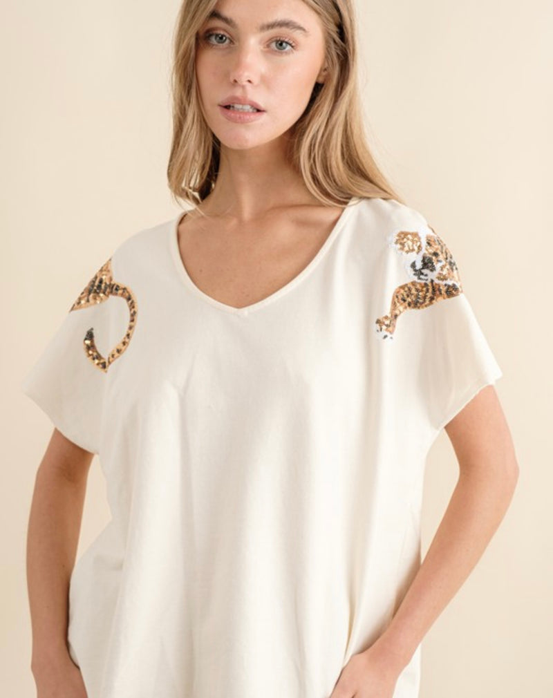 Sequins Tiger Top