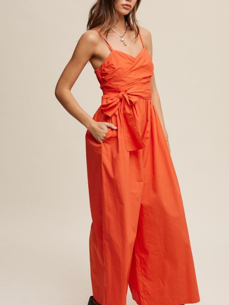 Blood Orange Wide Leg Jumpsuit