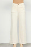 Cream Suede Wide Leg Pants