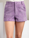 Lavender Soft Tweed Game Day Shorts