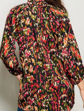 Black Multi Print Tunic Top