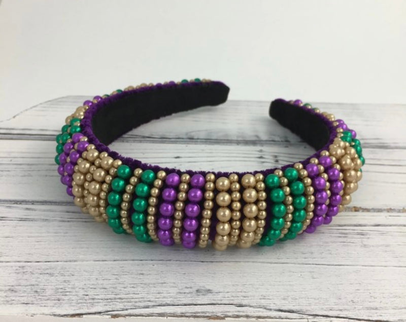Mardi Gras Pearl Headband