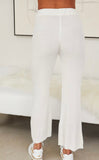 White Ribbed Knit Outerwear Set