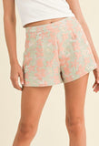 Floral Jacquard Iridescent Shorts