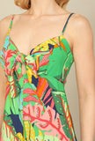 Green Tropical Maxi Dress