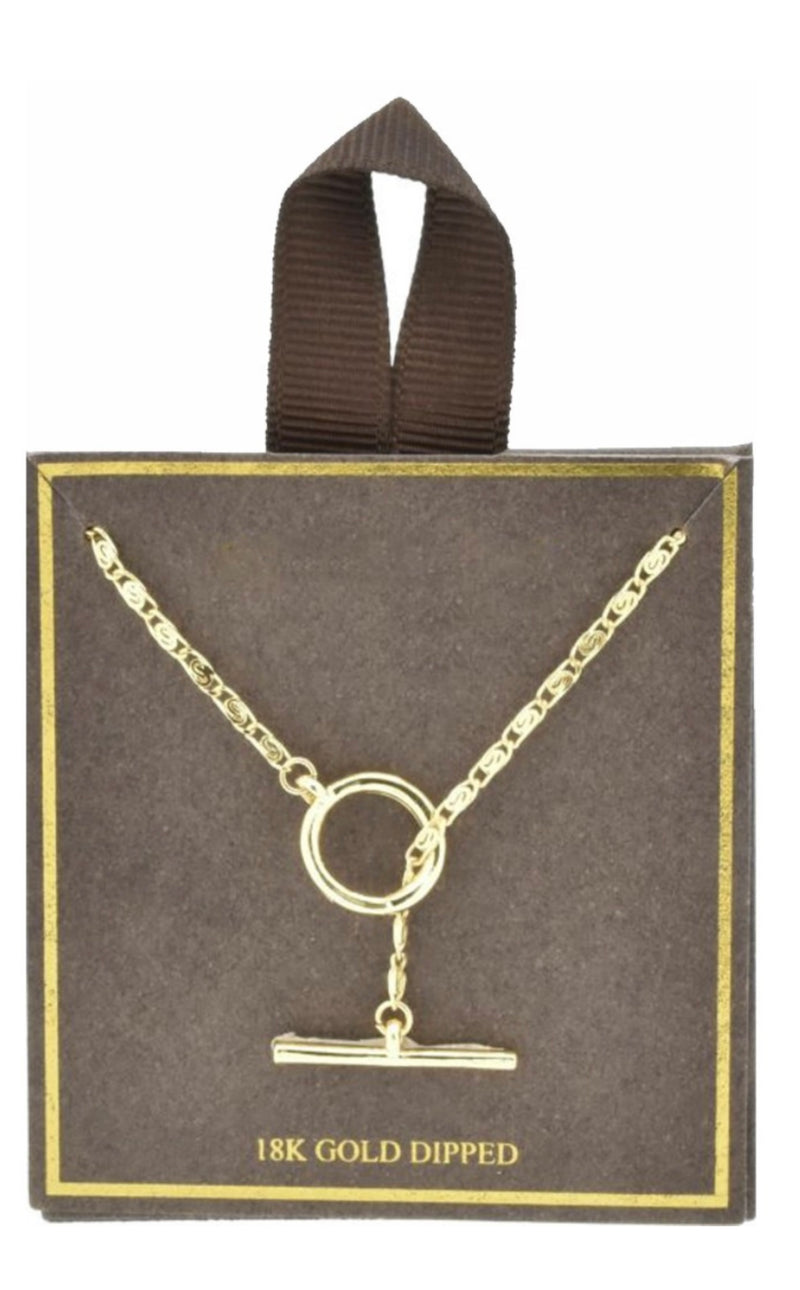 18K Gold Dipped Toggle Bar Necklace