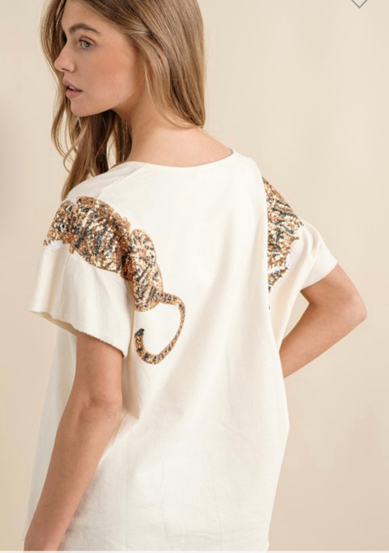 Sequins Tiger Top