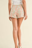 Floral Jacquard Iridescent Shorts