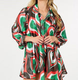 Green Multi Self Tie Top
