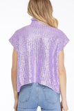 Metallic Lavender High Neck Top