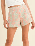 Floral Jacquard Iridescent Shorts