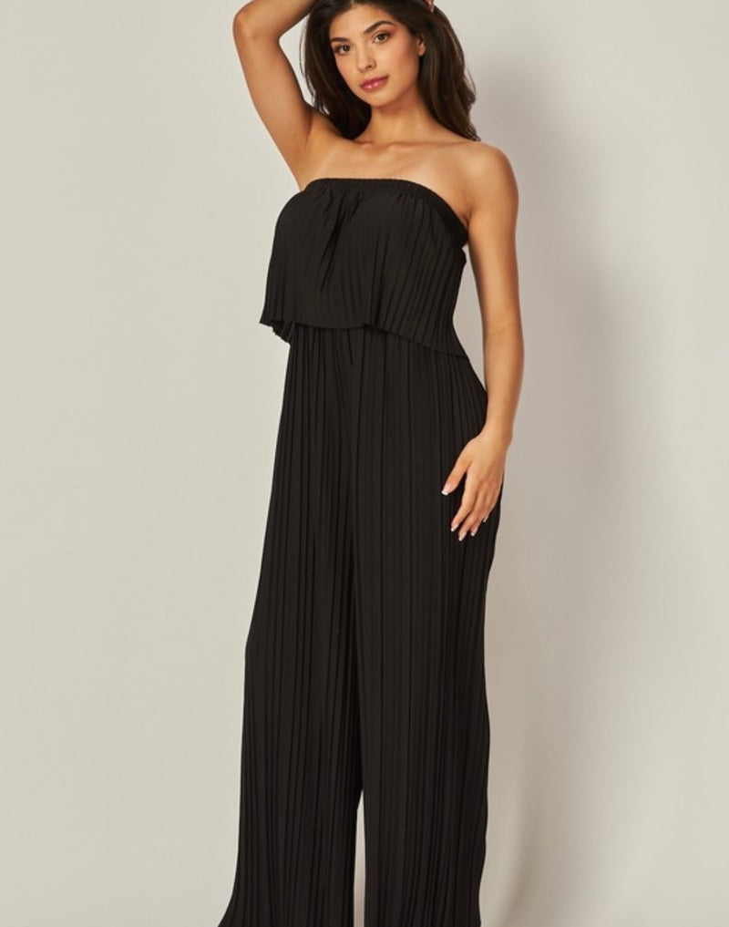 Venezia Pleated Strapless Jumpsuit