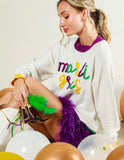 Mardi Gras Pipping Logo Sweater