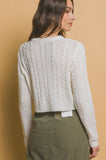 Off White Crop Bow Sweater