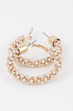 Rhinestone Pearl Hoops