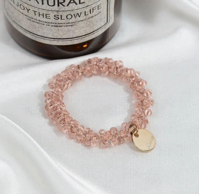 Crystal Beaded Hair Scrunchie/Bracelet