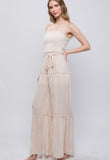 Natural Strapless Wide Leg Jumpsuit