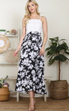 Black And White Floral Maxi Dress