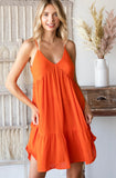 Orange Tiered Cami Dress