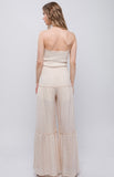 Natural Strapless Wide Leg Jumpsuit