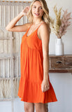 Orange Tiered Cami Dress