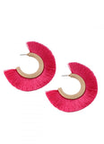 Hot Pink Fringe Hoops