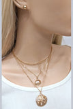 Triple Chain Seashell Necklace