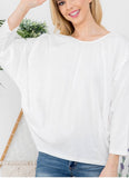 White Dolman Sleeve Baggy Top