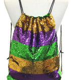 Mardi Gras Sequins Drawstring Backpack