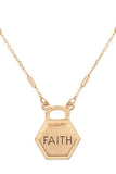 Faith Hexagon Pendant Necklace