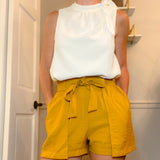 Mustard Tie Shorts