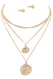 Triple Chain Seashell Necklace