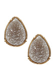Teardrop Druzy Stone Earrings