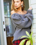 Charcoal Bubble Sleeve Sweater