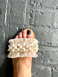 Blush Fringe Pearl Slide Sandal